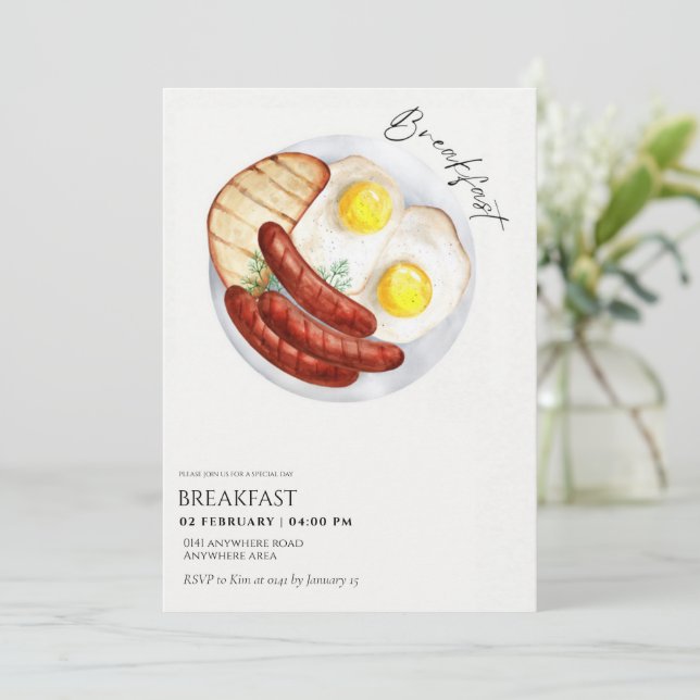 Chic Business Breakfast Meeting Einladung (Stehend Vorderseite)