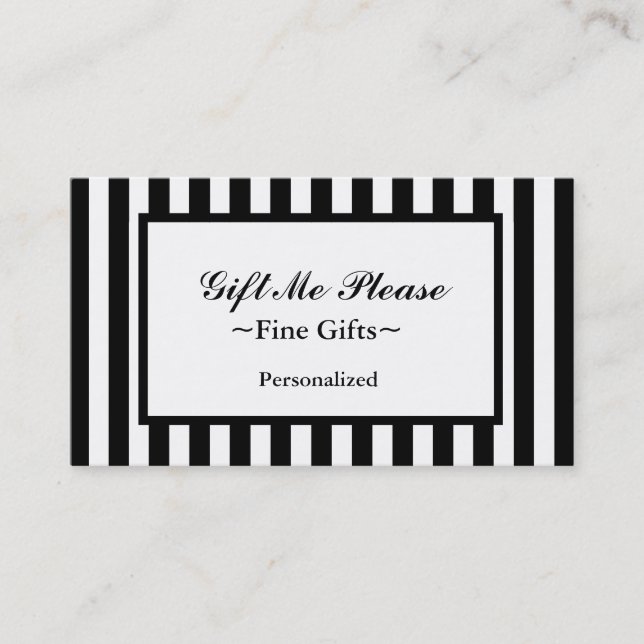 CHIC BUSINESS CARD_07 BLACK/WHITE STRIPES VISITENKARTE (Vorderseite)