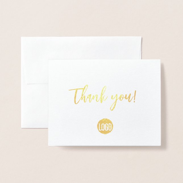 Chic Business Gold Logo Kunde Vielen Dank Folienkarte (Vorderseite mit Umschlag)