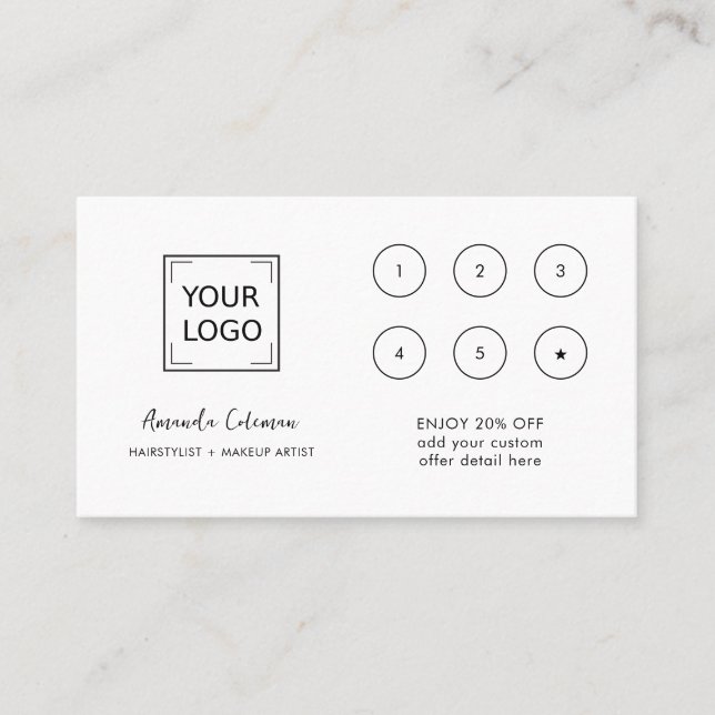 CHIC Business Rewards 6 Logos, weißes PINK Visitenkarte (Vorderseite)