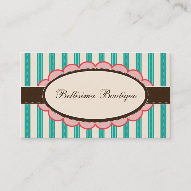 Chic-Butike-Designer-Geschäfts-Karten: Aquamarin Visitenkarte (Vorderseite)