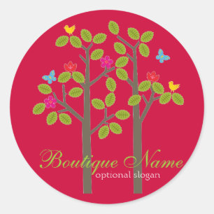 Chic-Butike roter Runder Aufkleber