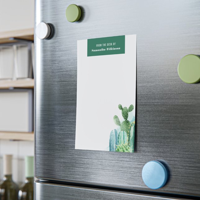 Chic Cacti Watercolor Moderne Familie Notizblock (Watercolor Botanical Cactus Plants Notepad)