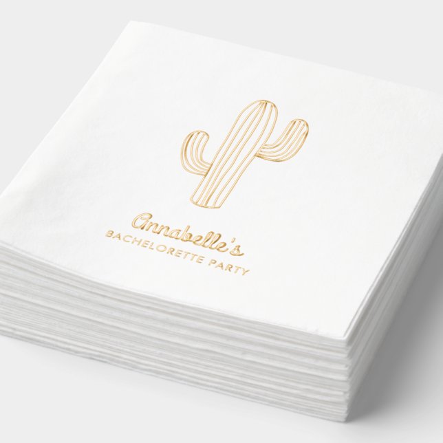 Chic Cactus Boho Junggeselinnen-Abschied Napkins Servietten Mit Folie (Ausschnitt)