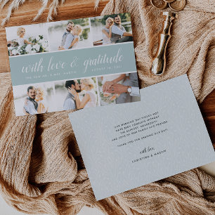 Chic Calligrafie Foto Collage Wedding Vielen Dan Dankeskarte