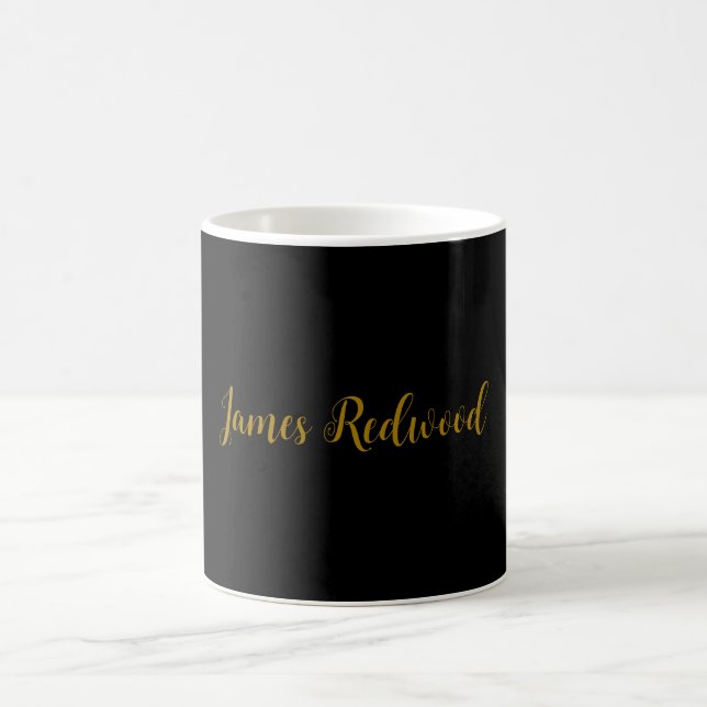 Chic Calligrafy Beruflich Gold Color Black Kaffeetasse (Mittel)