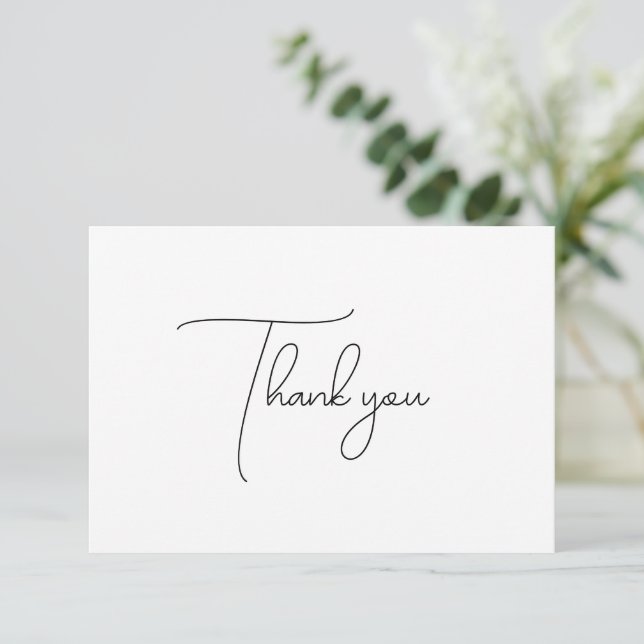 Chic Calligrafy Brautparty Vielen Dank Dankeskarte (Stehend Vorderseite)