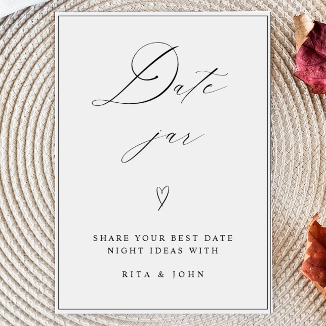 Chic Calligrafy Date Jar Ideas Wedding Sign Poster (Von Creator hochgeladen)