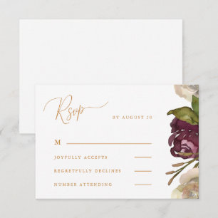 Chic Calligraphie Aquarelle Mariage Floral Rsvp