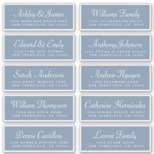 Chic Calligraphie Bleu Étiquettes de adresse invit