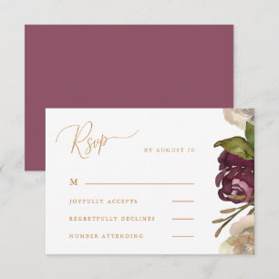 Chic Calligraphie Dark Raspberry Wedding Rsvp