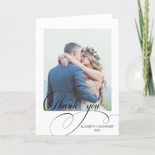 Chic Calligraphie Mariage Carte de remerciements p