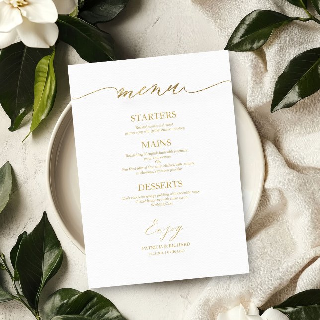 Chic Calligraphie Mariage Carte Menu Pour Plaque (Créateur téléchargé)