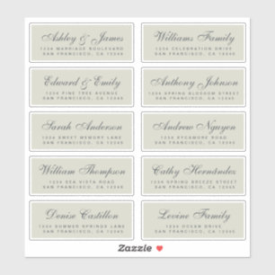 Chic Calligraphie Mariage Étiquettes de adresse in