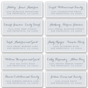 Chic Calligraphie Mariage Étiquettes de adresse in