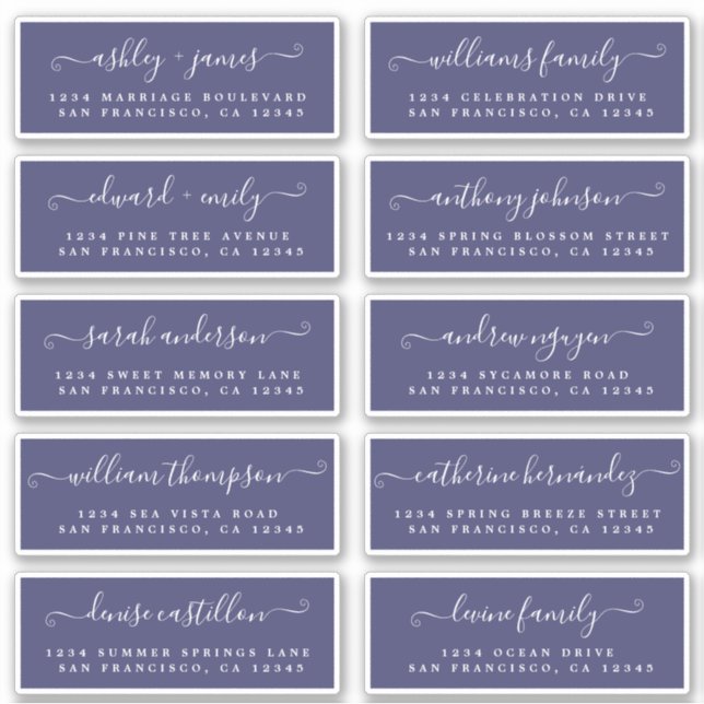 Chic Calligraphie Mariage Étiquettes de adresse in (Devant)