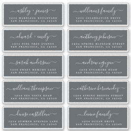 Chic Calligraphie Mariage Étiquettes de adresse in