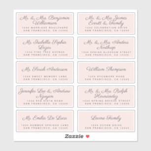 Chic Calligraphie Mariage Étiquettes de adresse in