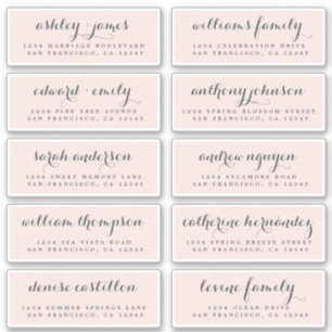 Chic Calligraphie Mariage Étiquettes de adresse in
