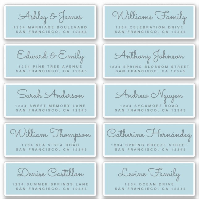 Chic Calligraphie Mariage Étiquettes de adresse in (Devant)