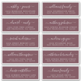 Chic Calligraphie Mariage Étiquettes de adresse in