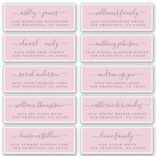 Chic Calligraphie Mariage Étiquettes de adresse in