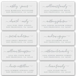 Chic Calligraphie Mariage Étiquettes de adresse in