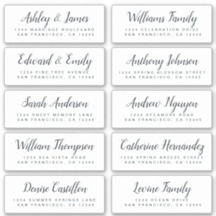 Chic Calligraphie Mariage Étiquettes de adresse in