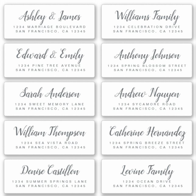 Chic Calligraphie Mariage Étiquettes de adresse in (Devant)