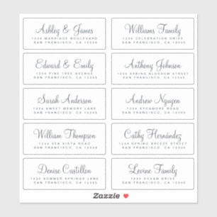 Chic Calligraphie Mariage Étiquettes de adresse in