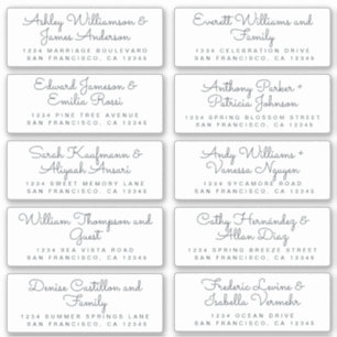 Chic Calligraphie Mariage Étiquettes de adresse in