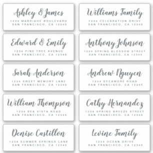 Chic Calligraphie Mariage Étiquettes de adresse in