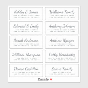 Chic Calligraphie Mariage Étiquettes de adresse in