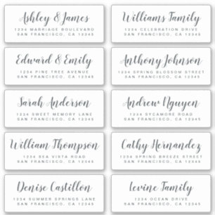 Chic Calligraphie Mariage Étiquettes de adresse in