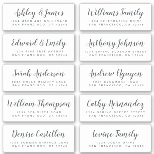 Chic Calligraphie Mariage Étiquettes de adresse in (Devant)