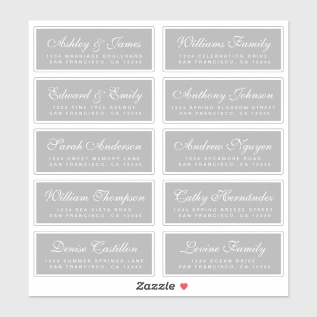 Chic Calligraphie Mariage Étiquettes de adresse in (Feuille)