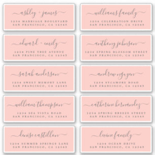 Chic Calligraphie Mariage Étiquettes de adresse in