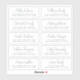 Chic Calligraphie Mariage Étiquettes de adresse in