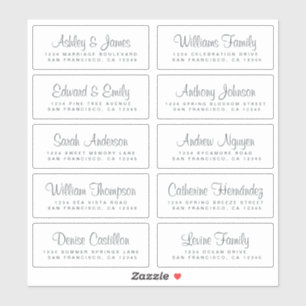 Chic Calligraphie Mariage Étiquettes de adresse in