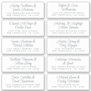 Chic Calligraphie Mariage Étiquettes de adresse in