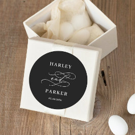 Chic Calligraphie Mariage Faveur Stickers
