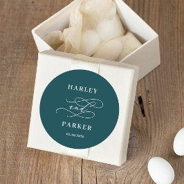 Chic Calligraphie Mariage Faveur Stickers