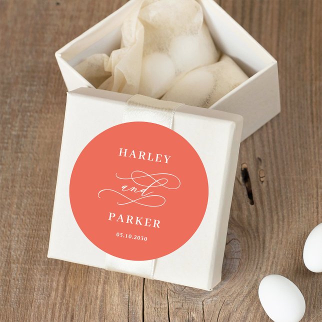 Chic Calligraphie Mariage Faveur Stickers (Créateur téléchargé)