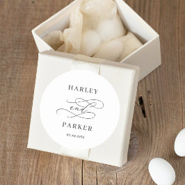 Chic Calligraphie Mariage Faveur Stickers
