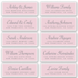 Chic Calligraphie rose Mariage Étiquettes de adres