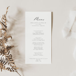 Chic Calligraphie Silver Dinner Menu