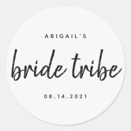 Chic Calligraphy Bride Stamm Hochzeitsstift Brautp Runder Aufkleber