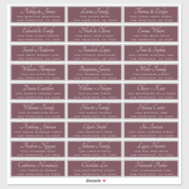 Chic Calligraphy Burgundy Guest Address Labels