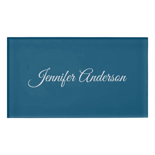 Chic Calligraphy Elegance Personalisiert Namenschild (Vorderseite)
