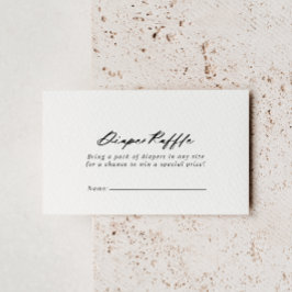 Chic Calligraphy Elegant Diaper Raffle Ticket Begleitkarte